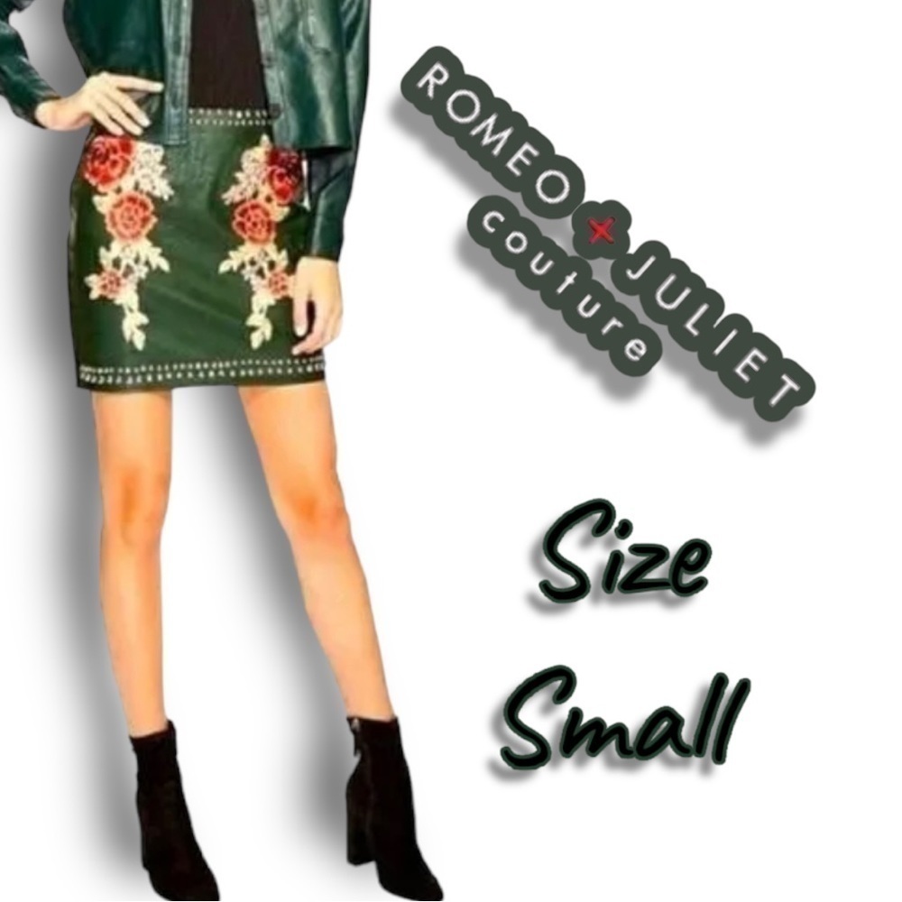 ROMEO & Juliet Couture Vegan Embroidered Skirt Size Small